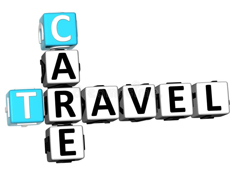 Travel Crossword, Cartoon Traveler Tourist Character Standing Next To
