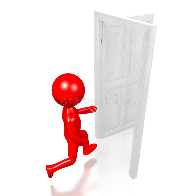 Man Walking In And Out The Door Stock Vector Illustration of activity