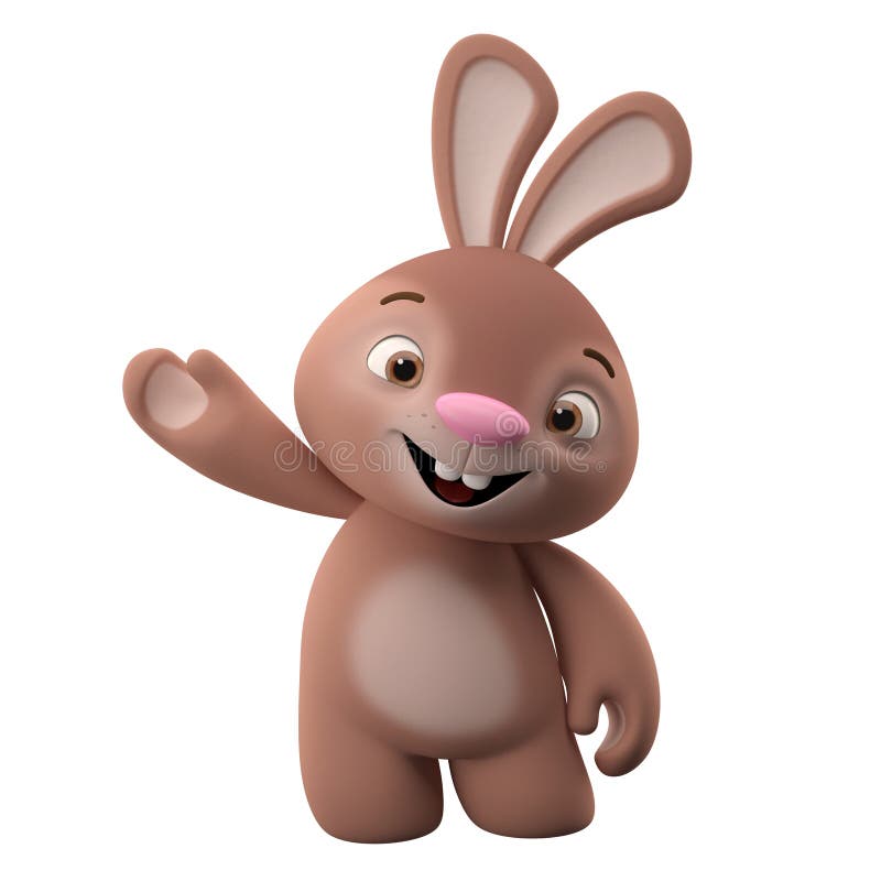 3D Cartoon Character, Easter Bunny Stock Illustration - Illustration of  hare, baby: 38356832