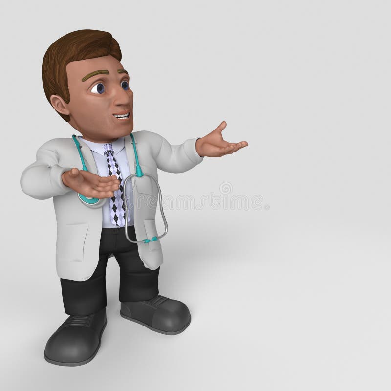 3D Cartoon Doctor Character royalty free illustration