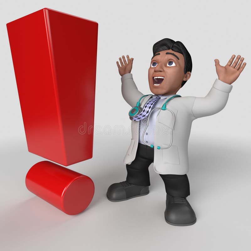 3D Cartoon Doctor Character royalty free illustration