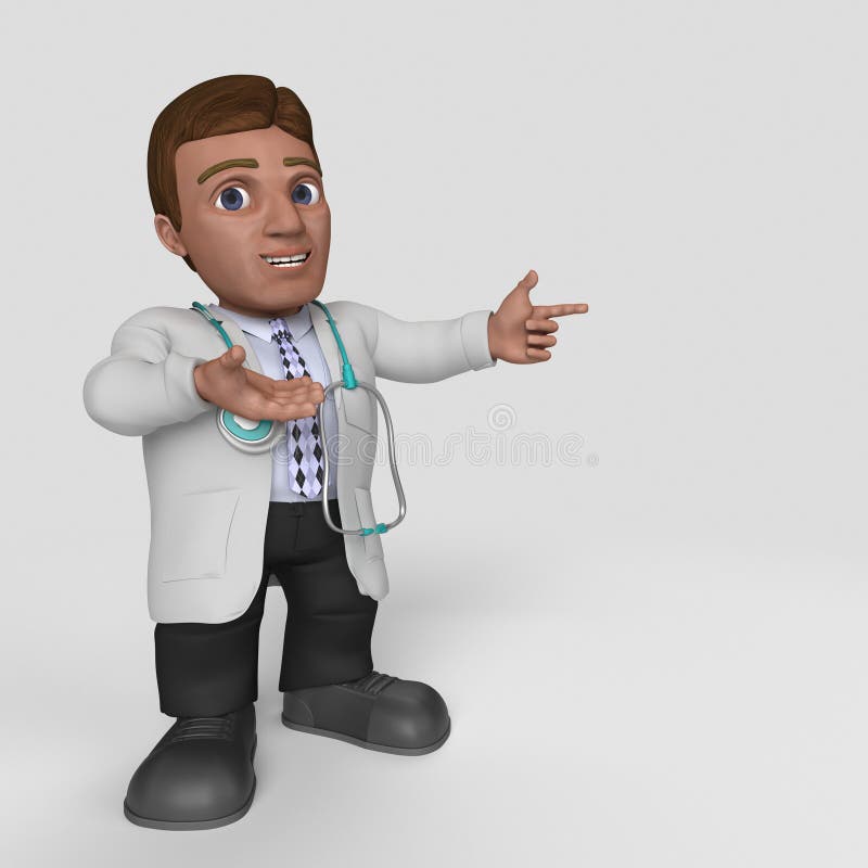3D Cartoon Doctor Character vector illustration