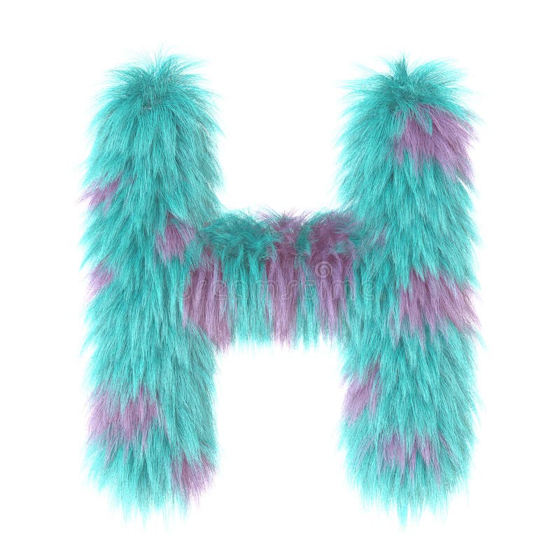 3d Cartoon Fun Animal Fur Letter H Stock Image - Image of collection