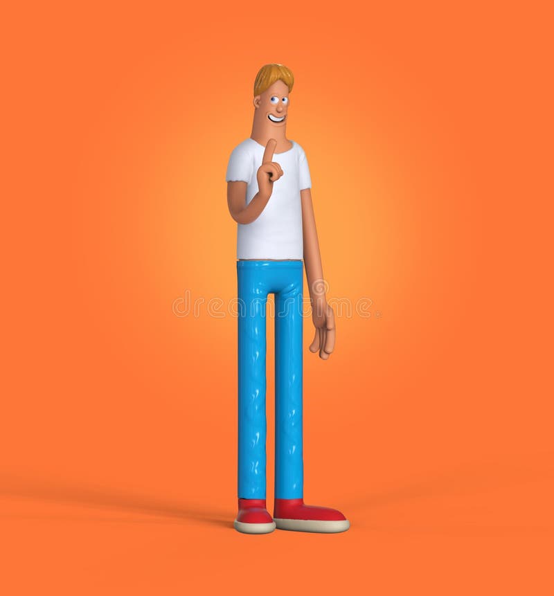 3d Cartoon Funny Man Character Stock Illustration - Illustration of happy,  background: 85152206