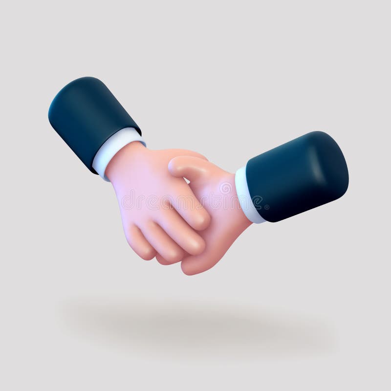3d Hands Business Handshake Emoji On Stock Illustration 1961840182