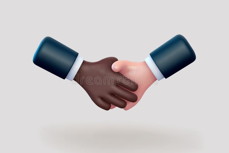 Men Shaking Hands Vector Emoji Isolated On White Background Stock