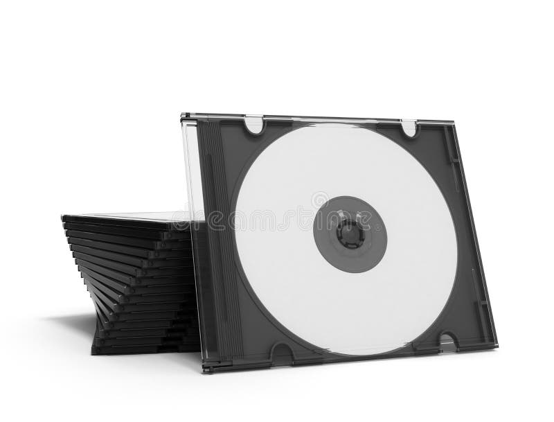 3D CD Cases Open On White Background Stock Illustration - Illustration
