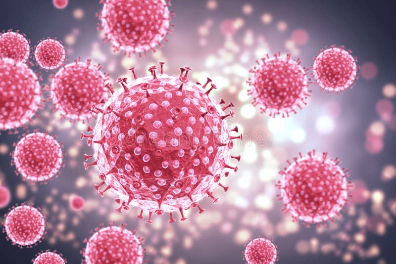 3d cellula batterica del virus del rendering illustrazione di stock