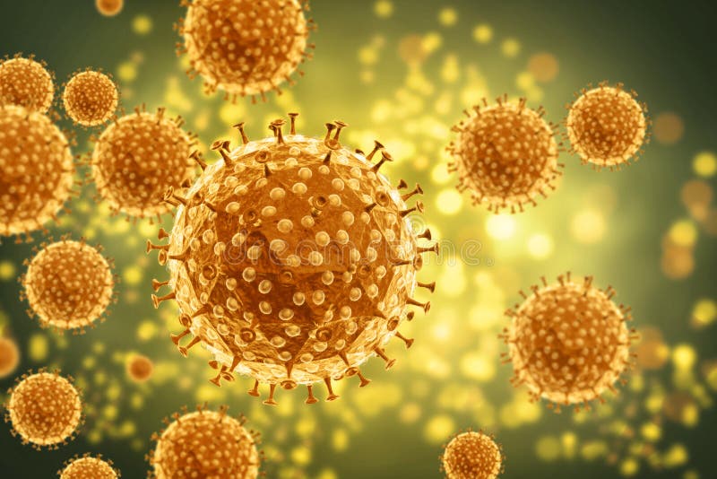 3d cellula batterica del virus del rendering royalty illustrazione gratis