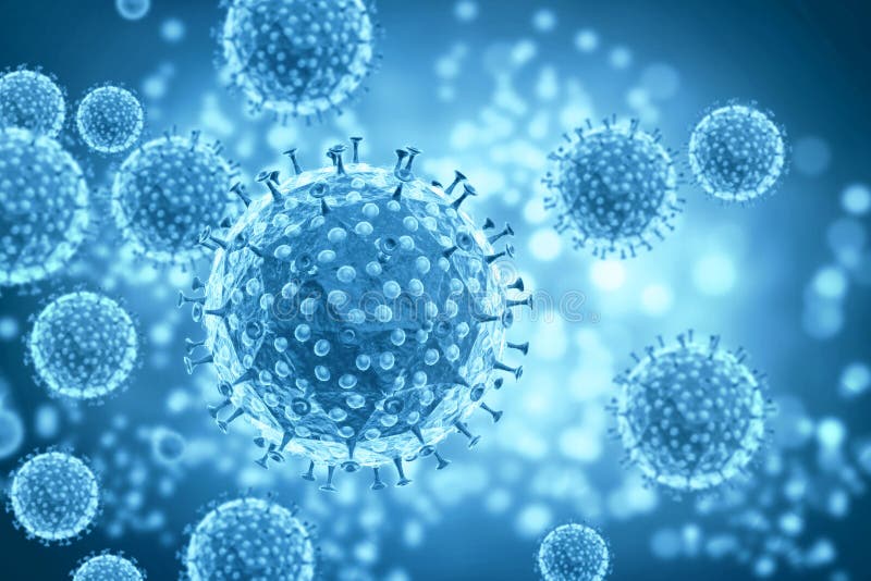 3d cellula batterica del virus del rendering illustrazione vettoriale