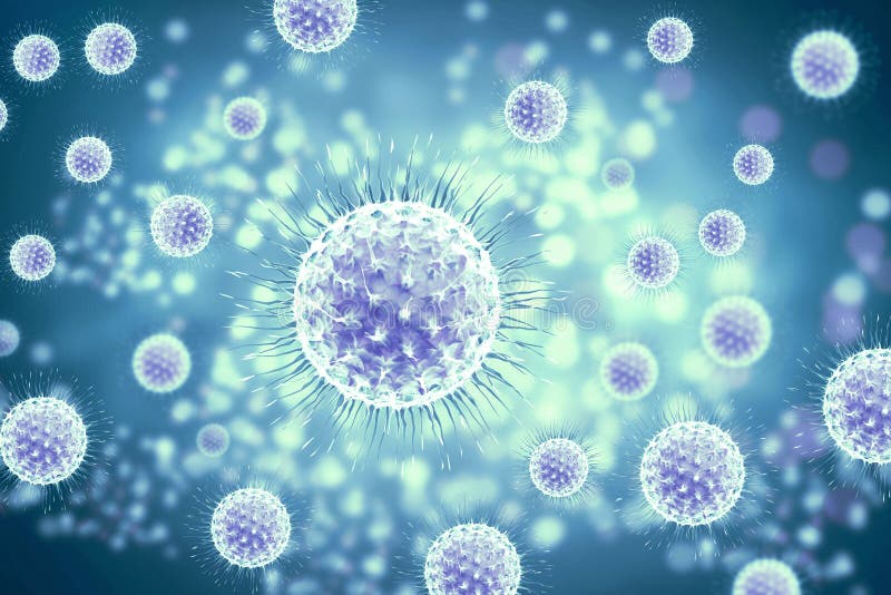 3d cellula batterica del virus del rendering royalty illustrazione gratis