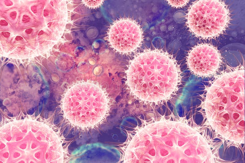 3d cellula batterica del virus del rendering royalty illustrazione gratis