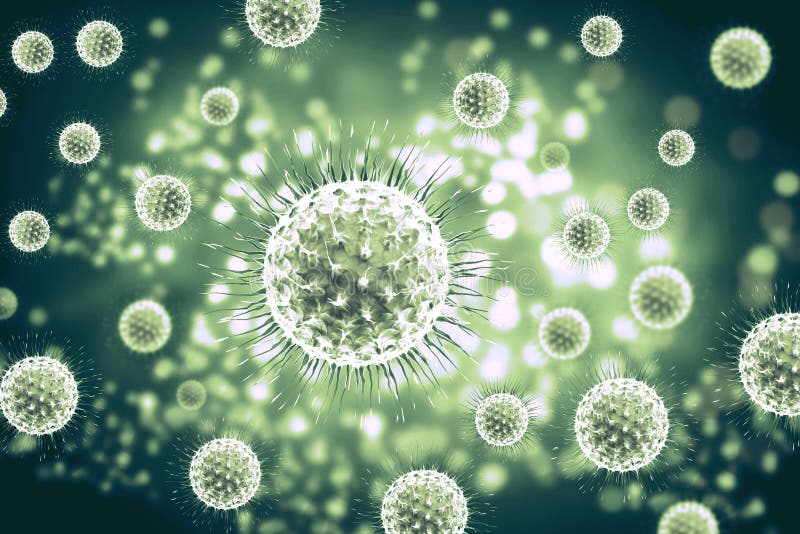 3d cellula batterica del virus del rendering royalty illustrazione gratis