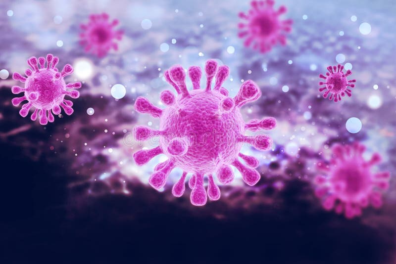 3d cellula batterica del virus del rendering illustrazione vettoriale