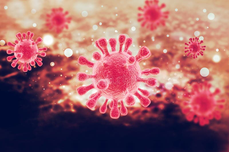3d cellula batterica del virus del rendering royalty illustrazione gratis