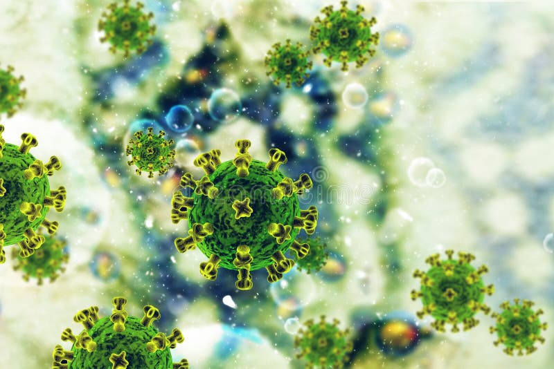 3d cellula batterica del virus del rendering illustrazione di stock