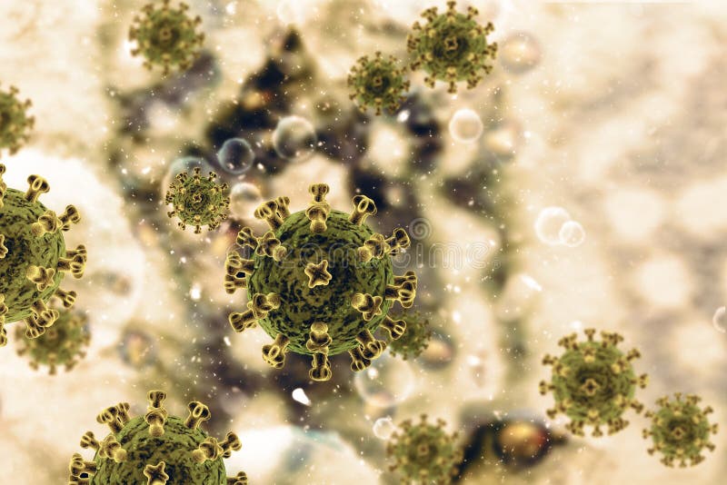 3d cellula batterica del virus del rendering royalty illustrazione gratis