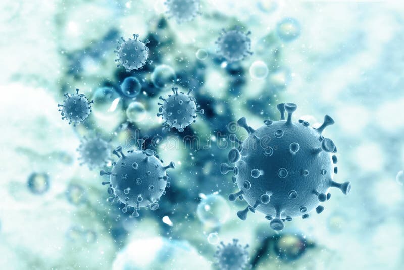 3d cellula batterica del virus del rendering illustrazione vettoriale