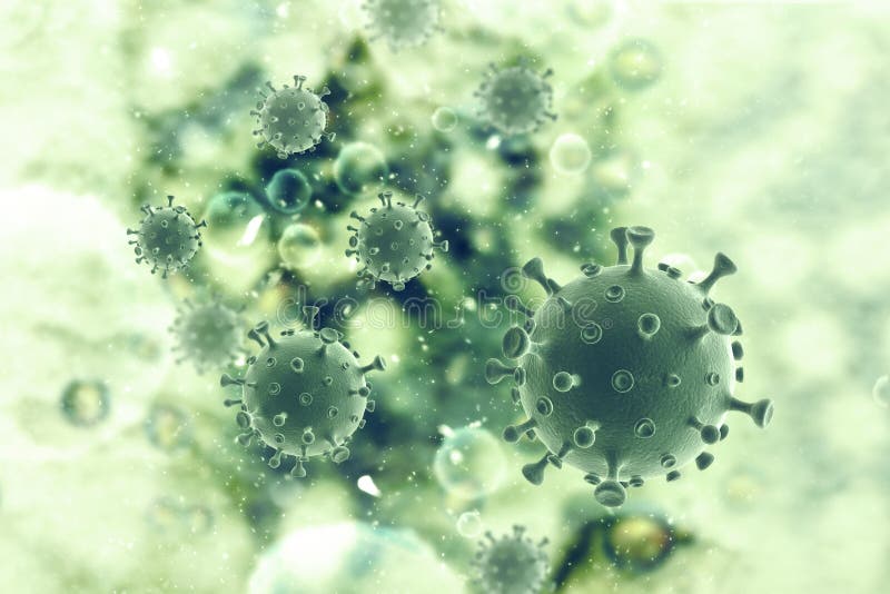 3d cellula batterica del virus del rendering royalty illustrazione gratis