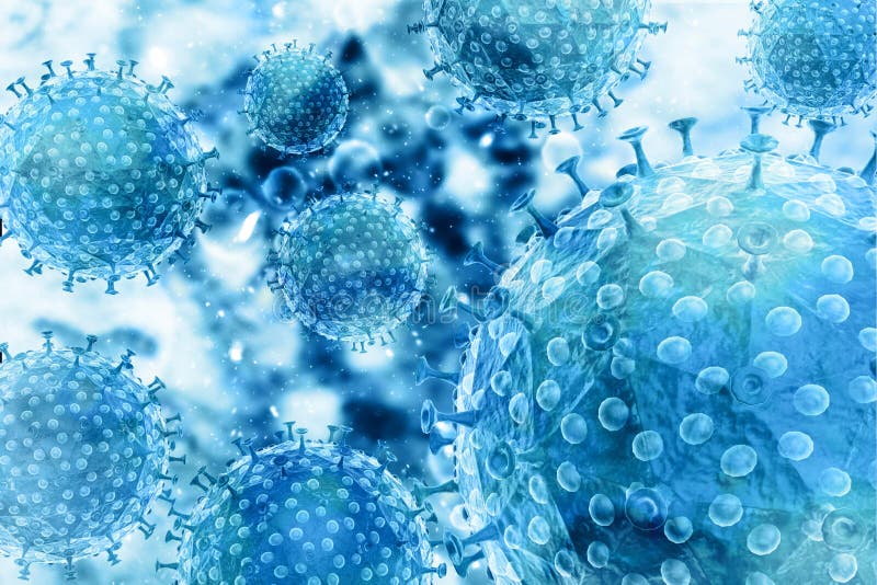 3d cellula batterica del virus del rendering royalty illustrazione gratis