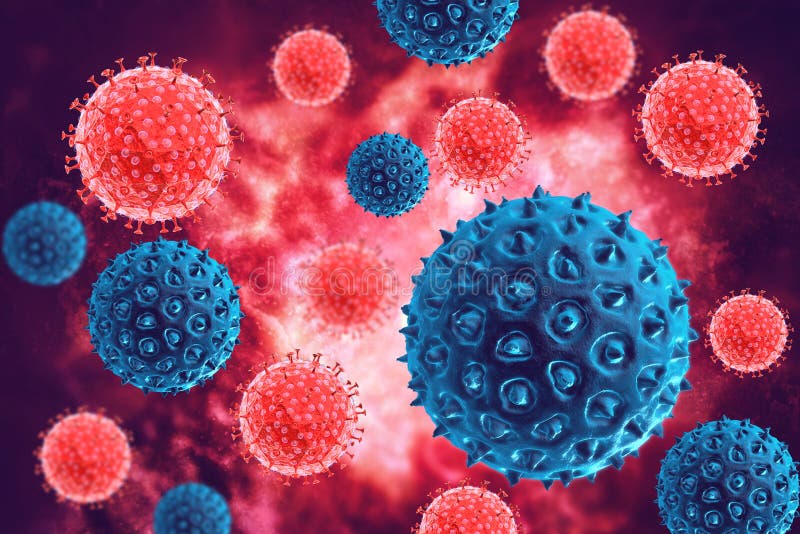 3d cellula batterica del virus del rendering royalty illustrazione gratis
