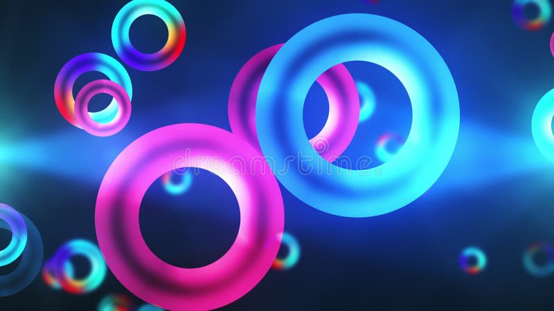 3d cercle lumineux abstrait torus arrière-plan néon illustration de vecteur