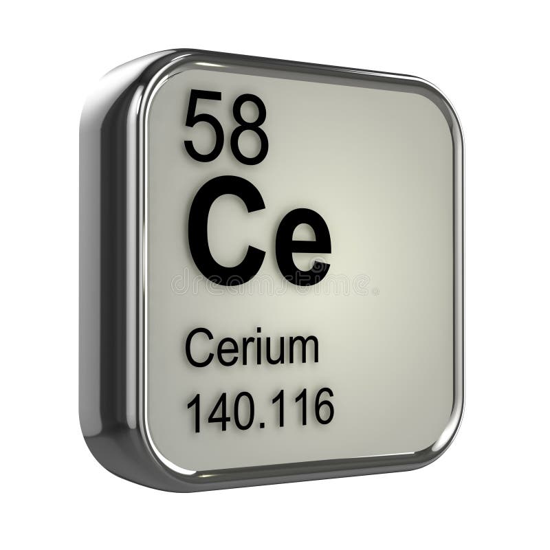 3d Cerium element vector illustration