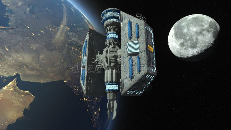 Artificial satellite royalty free illustration