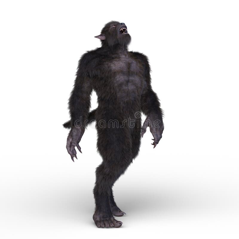 3D CG rendering of gorilla monster stock illustration