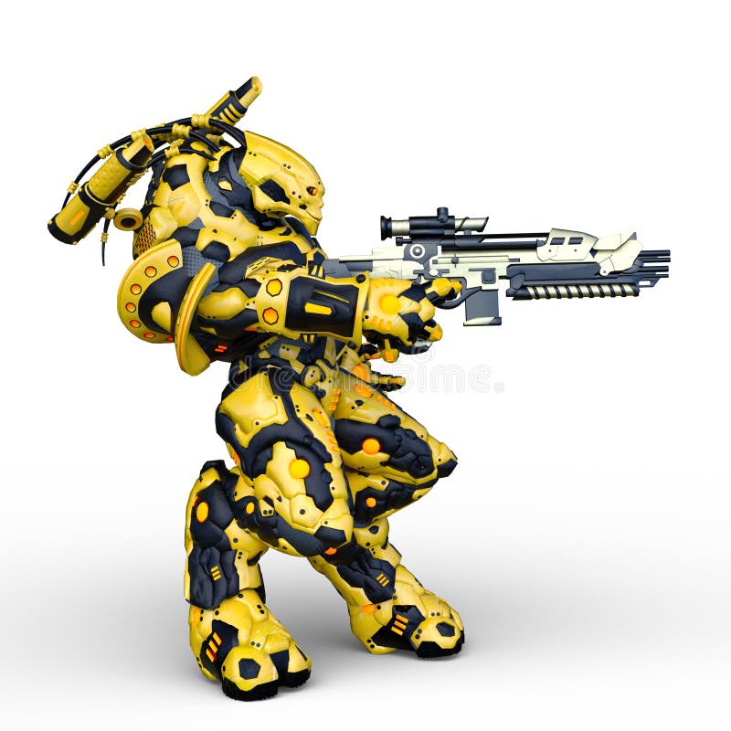 3D CG rendering of Humanoid vector illustration