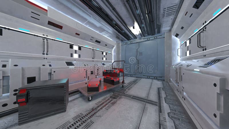 3D CG rendering of Inside the spaceship royalty free illustration
