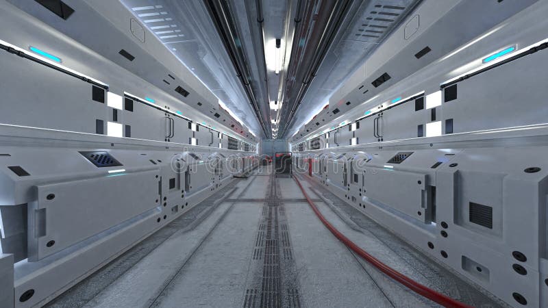 3D CG rendering of Inside the spaceship vector illustration