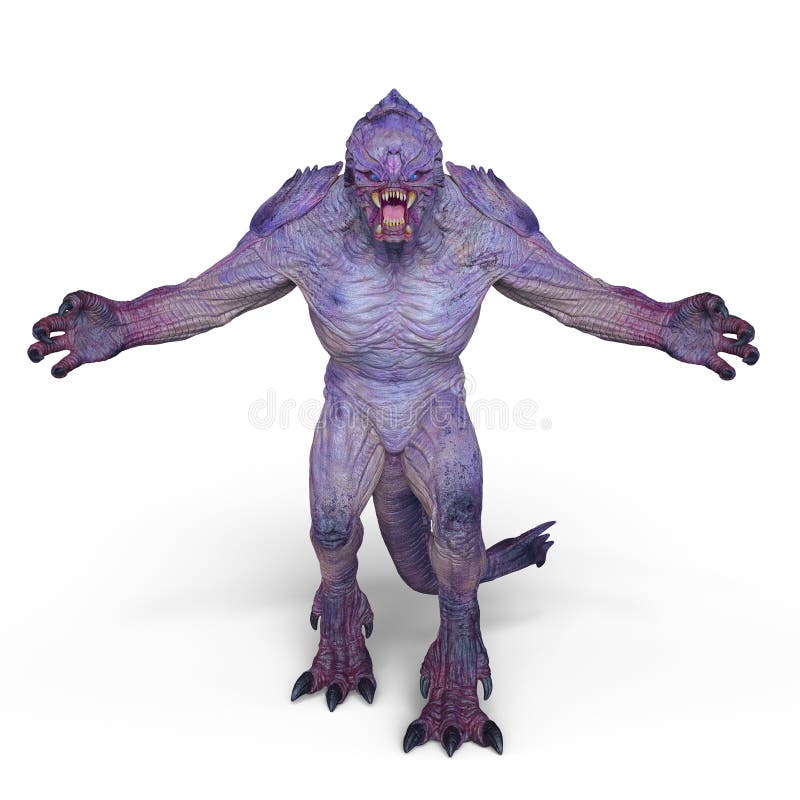 3D CG rendering of monster vector illustration