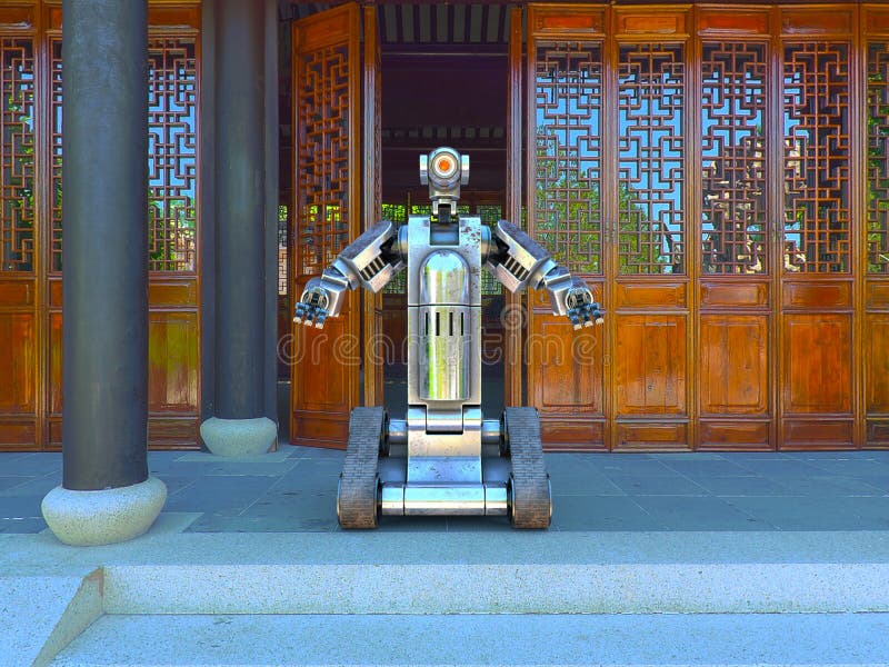 3D CG rendering of robot royalty free stock photos