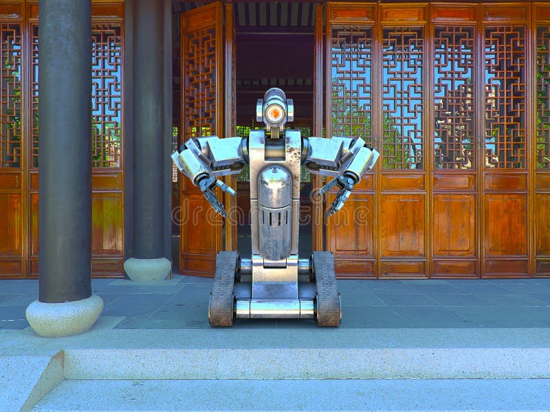 3D CG rendering of robot royalty free illustration