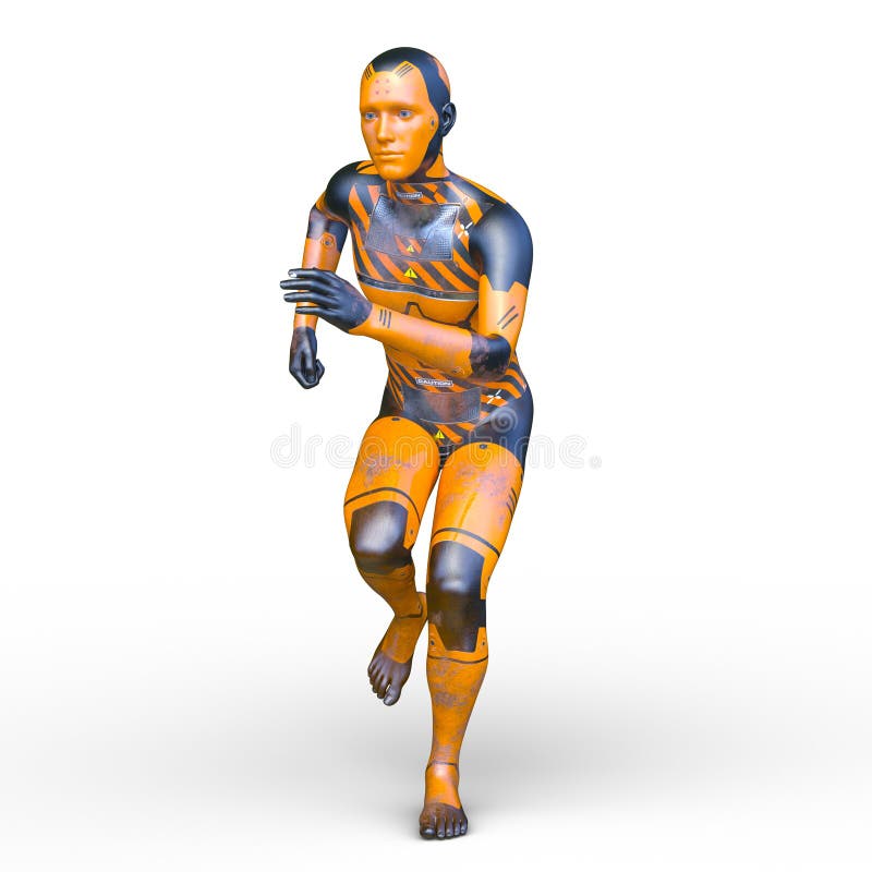 3D CG rendering of robot stock illustration