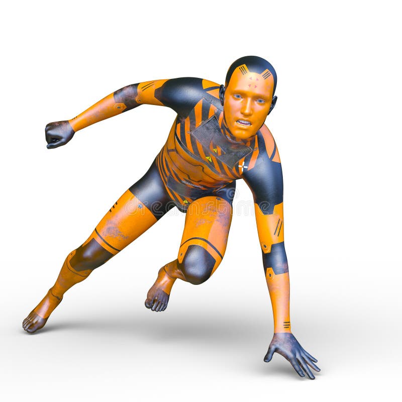 3D CG rendering of robot vector illustration