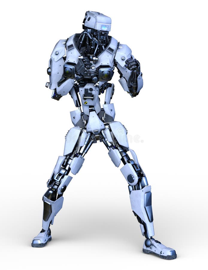 3D CG rendering of robot stock illustration