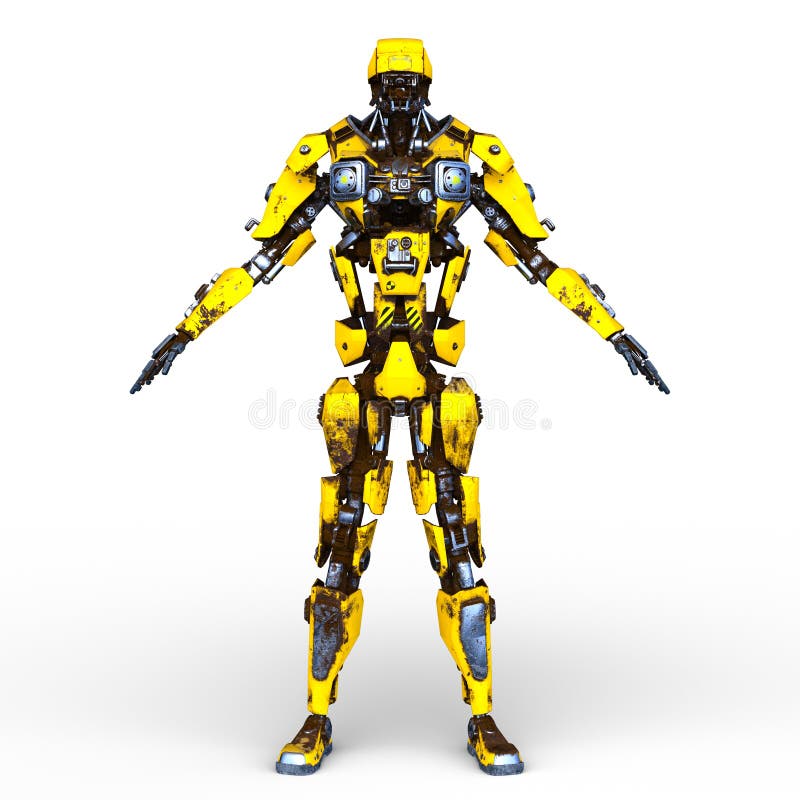 3D CG rendering of robot stock illustration