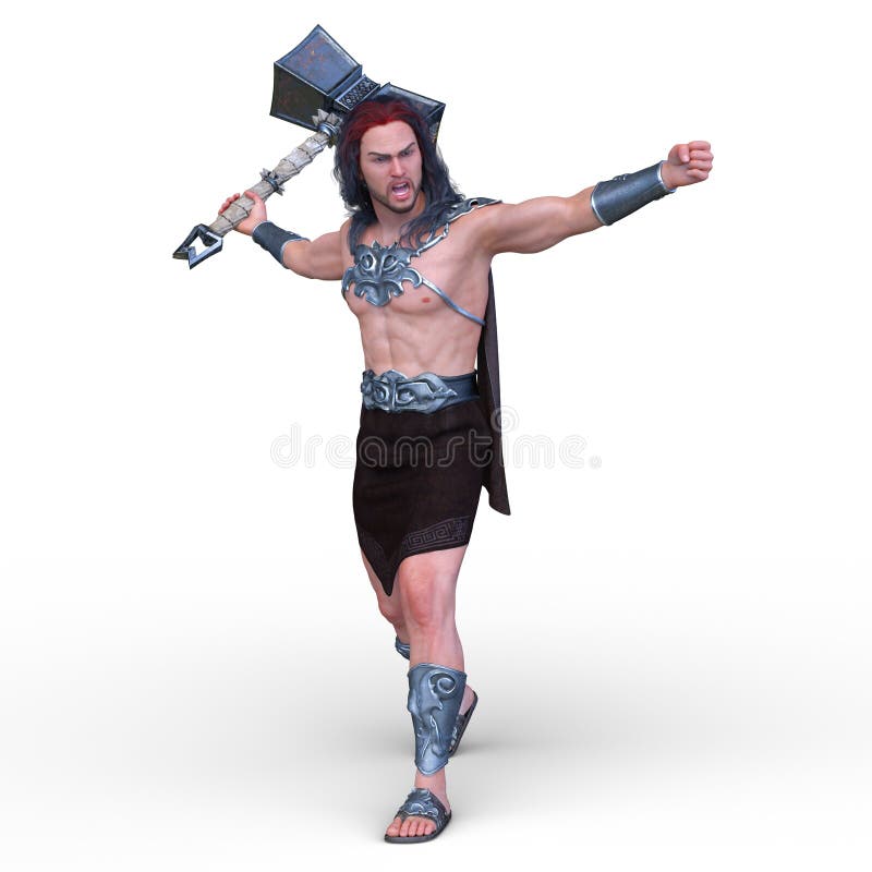 3D CG rendering of wild man vector illustration