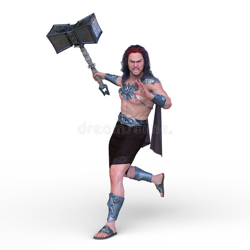 3D CG rendering of wild man royalty free illustration