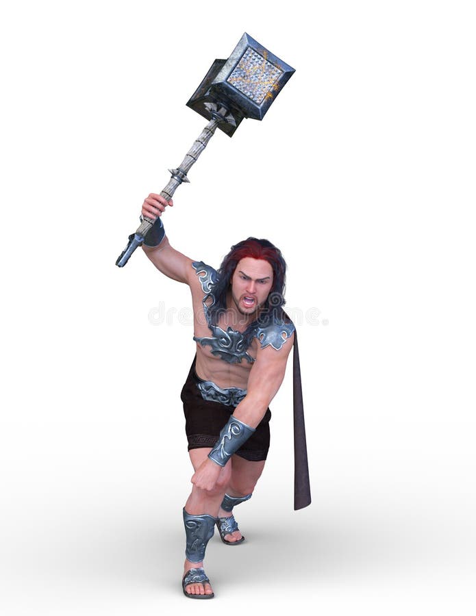 3D CG rendering of wild man royalty free illustration