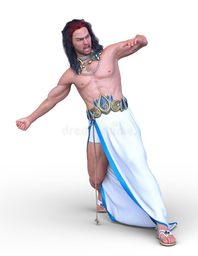 3D CG rendering of wild man royalty free illustration