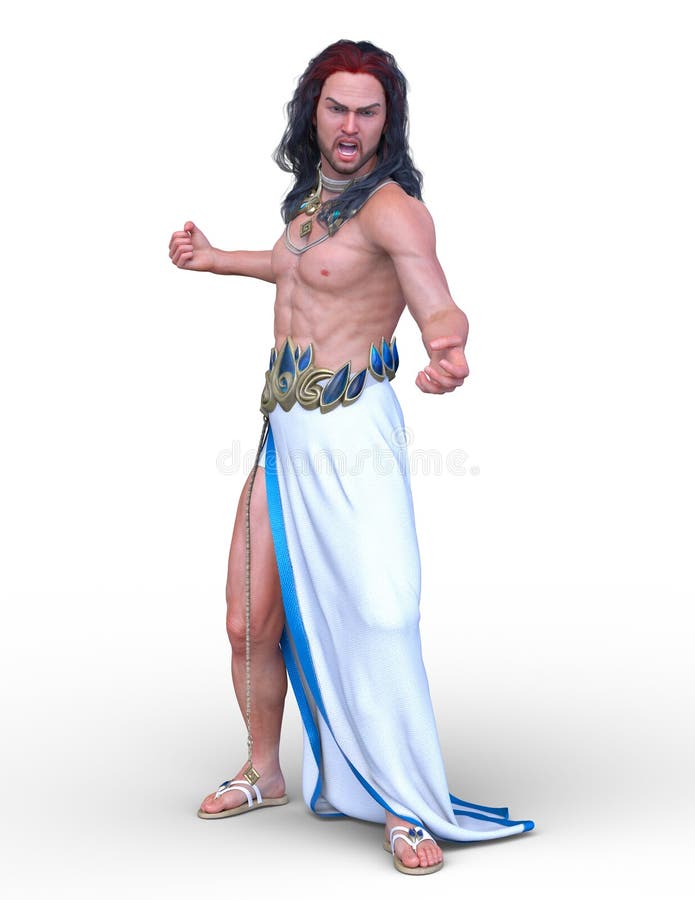 3D CG rendering of wild man stock illustration