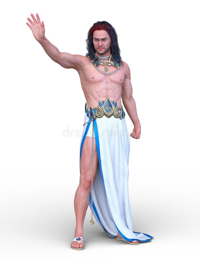 3D CG rendering of wild man stock illustration