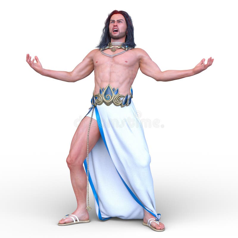 3D CG rendering of wild man vector illustration