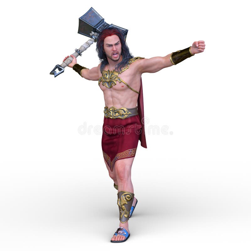3D CG rendering of wild man stock illustration