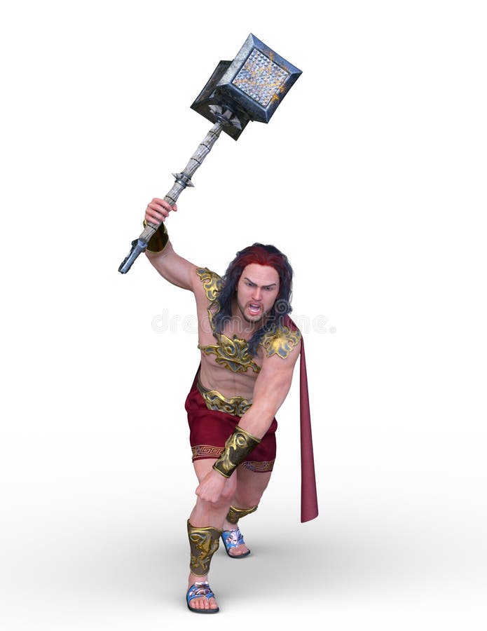 3D CG rendering of wild man royalty free illustration
