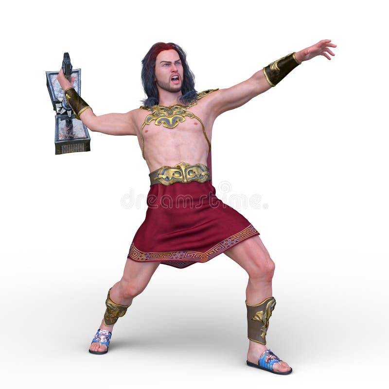3D CG rendering of wild man.