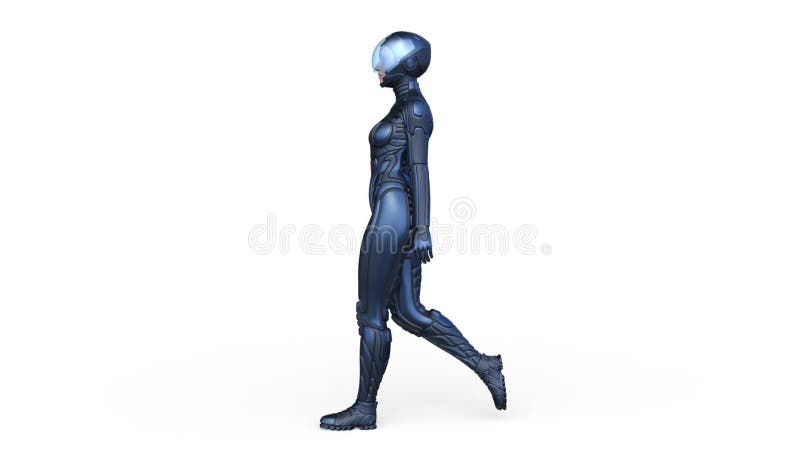 3D CG-weergave van cybervrouw stock illustratie